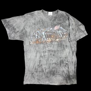 90s Civil War Graphic Tee Shirt Gray Large Gettysburg Ragtops USA Streetwear Vtg